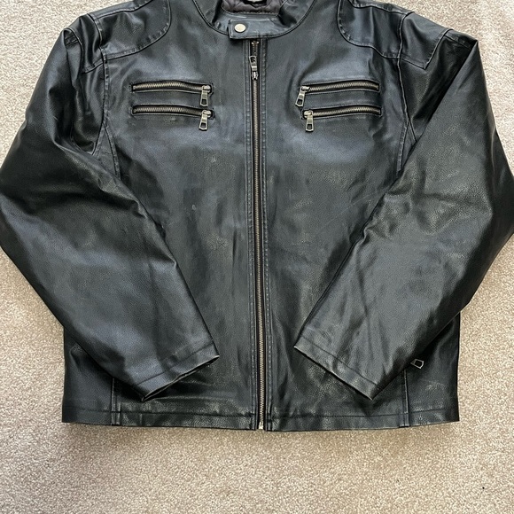Vintage brown “pleather” jacket Lg - Picture 6 of 14
